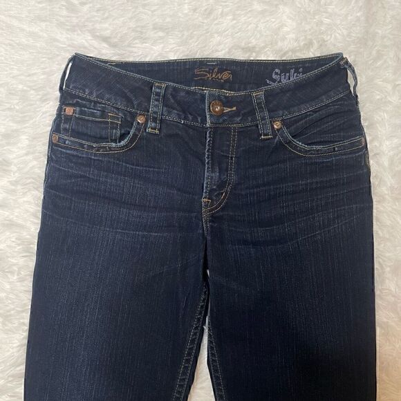 Silver Jeans Suki Bootcut Womens Jeans Size 28x32 Dark Wash Blue Denim - Picture 2 of 9